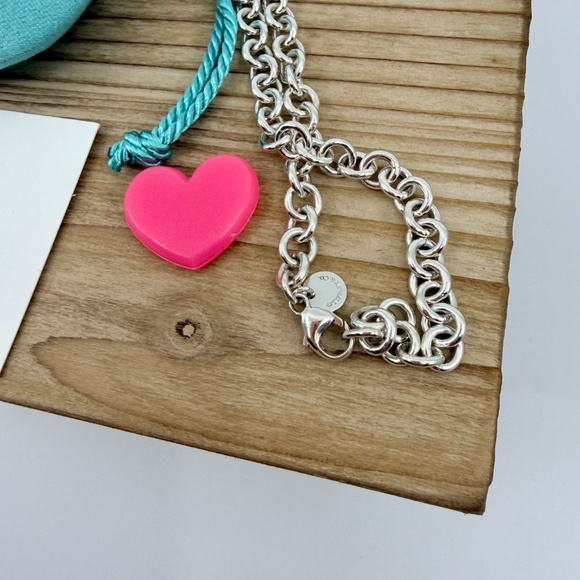 Return to Tiffany & Co. Silver Heart Tag Y Lariat Necklace, 16 inch - Picture 6 of 9